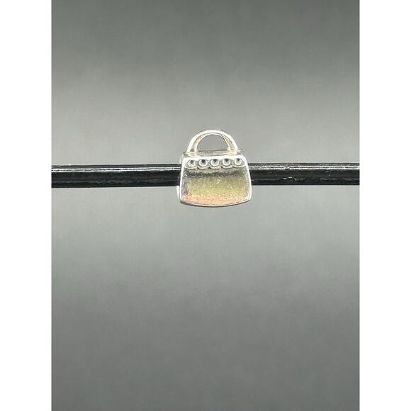 Vintage Pandora 790309PCZ Sterling Silver Handbag Bead Charm Pink CZ - Picture 2 of 4